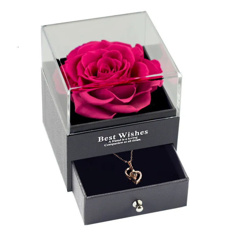 Preserved Flower  with Necklace for my mother and my first love