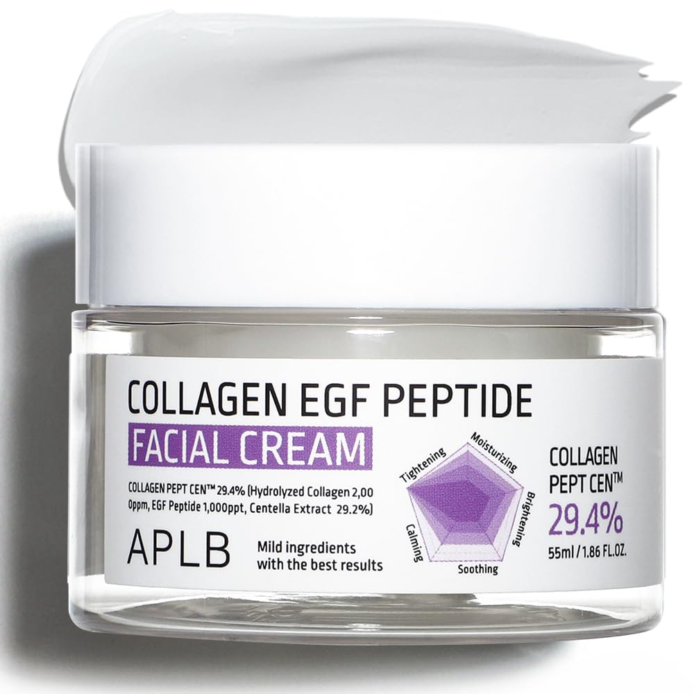 APLB 膠原蛋白 EGF 胜肽面霜 | COLLAGEN PEPT CEN™ 29.4% 1.86 液量盎司/韓國護膚品 彈性護理 深層保濕 溫和煥活並改善膚質