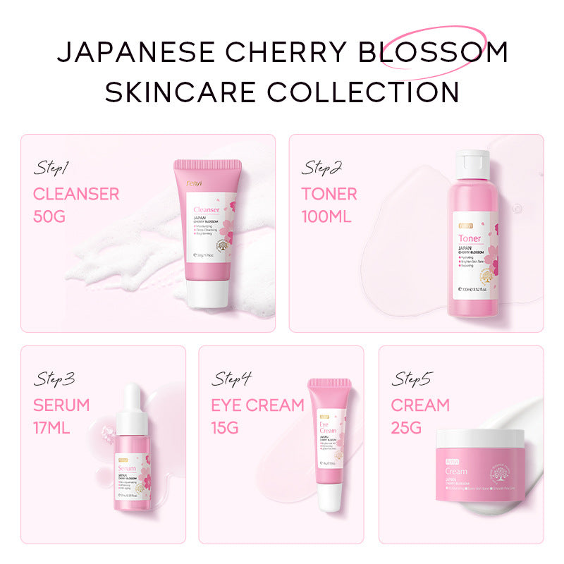 Japan Sakura Skincare Set - 5 Piece Face Care Kit