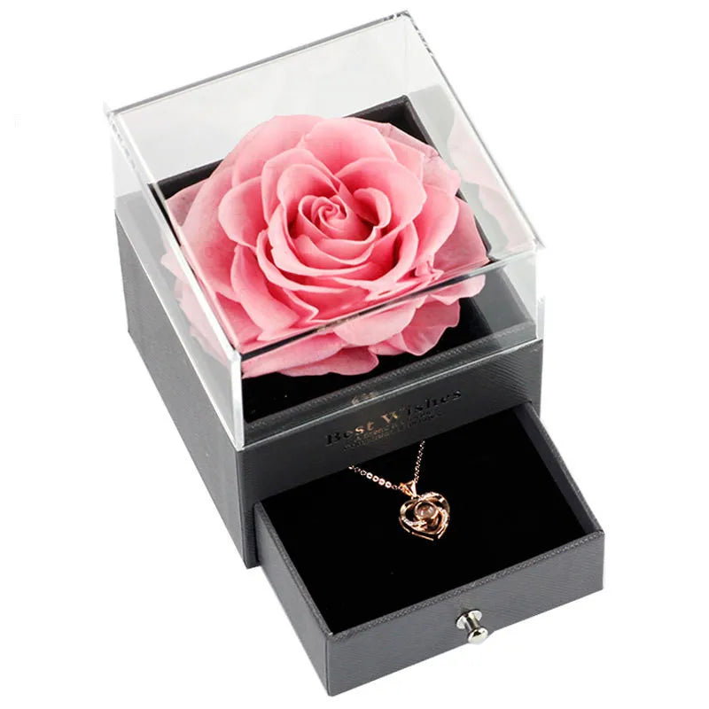 Preserved Flower  with Necklace for my mother and my first love