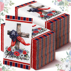 200 Pcs 4th of July Napkins Patriotic Guest Napkins Disposable Paper Napkins 2 Ply America Cocktail Napkins Hand Towel for Election Day Veterans Day Independence Day USA Party (Cross)