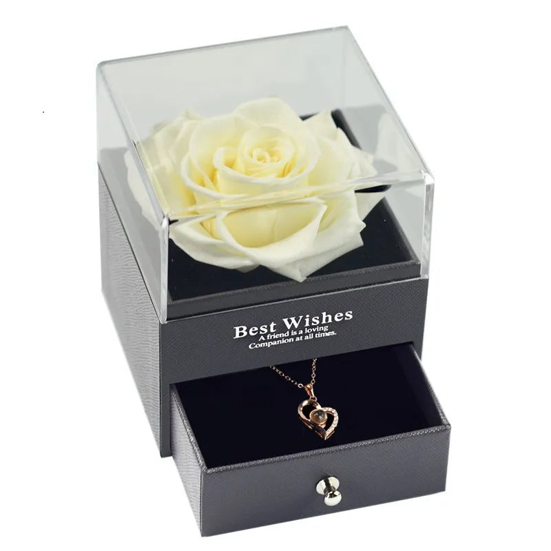 Preserved Flower  with Necklace for my mother and my first love