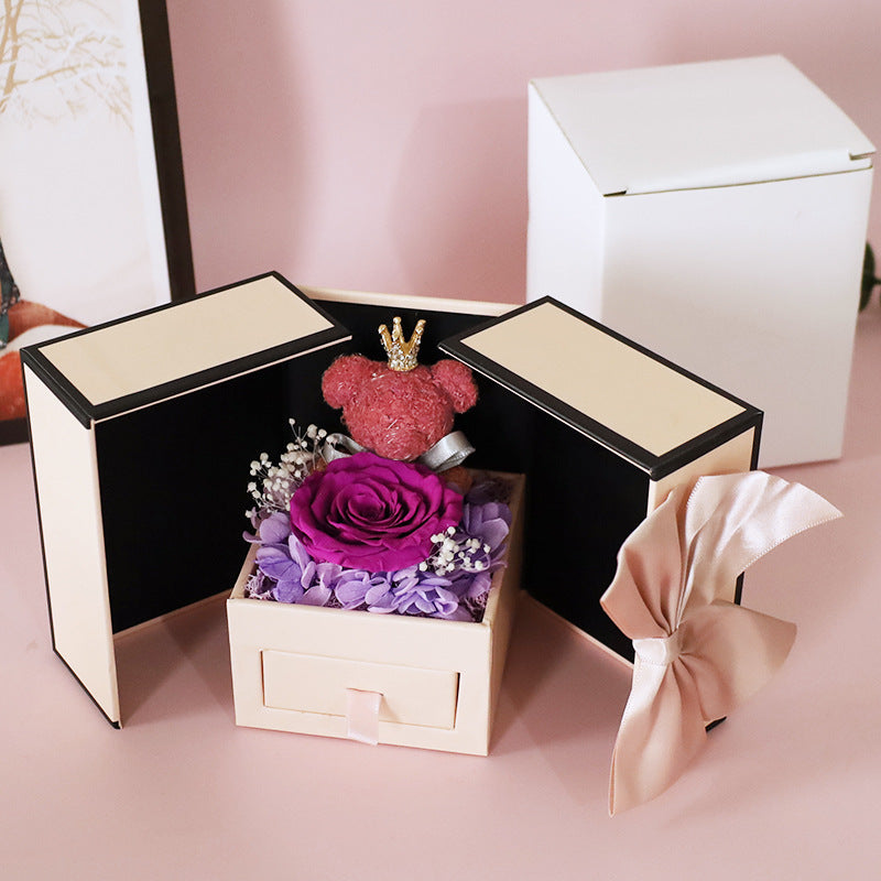 Preserved Fresh Rose Jewelry Gift Box